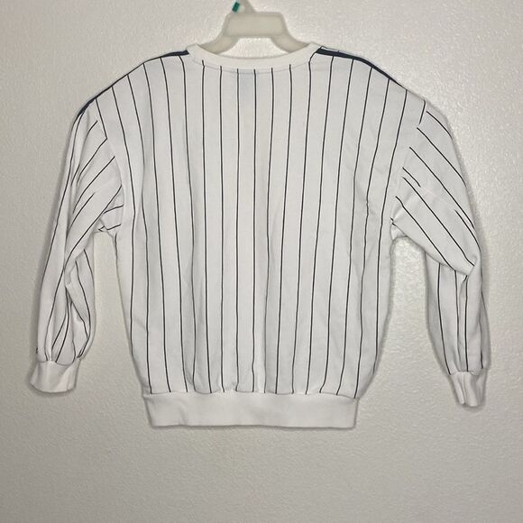 ADIDAS Originals Women’s Striped Oversized Sweatshirt with Trefoil Front Logo S - Picture 7 of 10